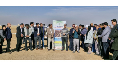برگزاری روز مزرعه کشت گندم بر روی بسترهای بلند با آبیاری نواری تیپ در شهرستان اراک